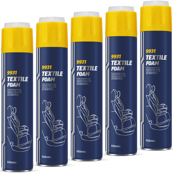 5x MANNOL 9931 Textile Foam, 650 ml