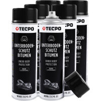 6x TECPO Unterbodenschutz Bitumen schwarz, 500 ml