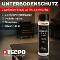 6x TECPO Unterbodenschutz Bitumen schwarz, 500 ml