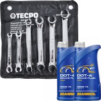 TECPO Offener Ringschlüssel-Satz 6-teilig + MANNOL...