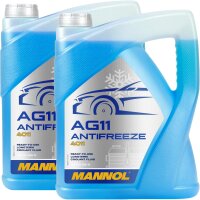 2x MANNOL Antifreeze AG11 (- 40°C) Blau, 5L