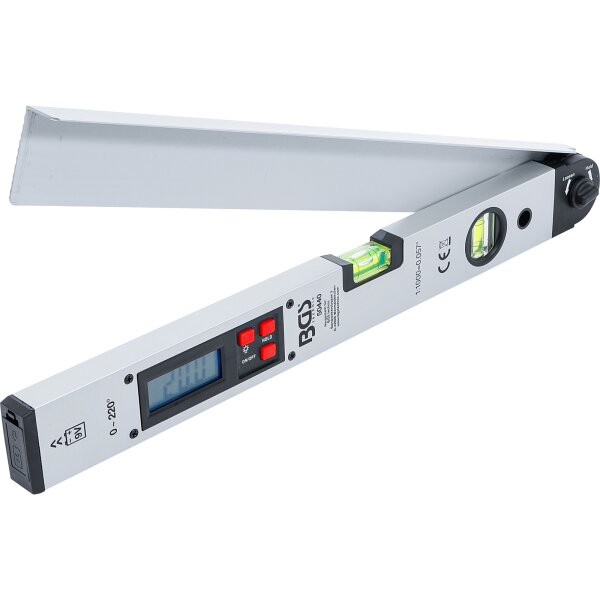 BGS Digitaler LCD-Winkelmesser mit Wasserwaage | 450 mm