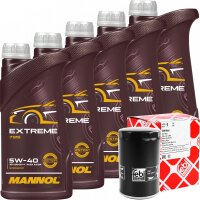 FEBI BILSTEIN Ölfilter + MANNOL Extreme 5W-40, 5x1...