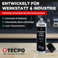 3x TECPO Unterbodenschutz Bitumen schwarz, 500 ml