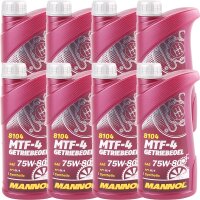 8x MANNOL MTF-4 Getriebeoel 75W-80 API GL-4, 1L