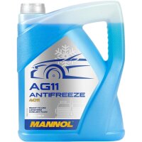 4x MANNOL Antifreeze AG11 (- 40°C) Blau, 5L