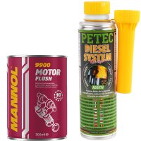 PETEC Diesel-Additiv, 300 ml + Motorspülung, 300 ml