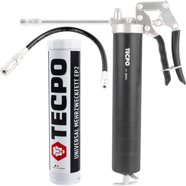 TECPO Einhand-Fettpresse + Universal Mehrzweckfett EP2, 400g