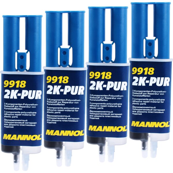 4x MANNOL 2K-PUR, 2-Komponenten-Kleber, 30g