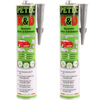 2x PETEC K&D Karosserie Klebe- und Dichtmasse grau,...