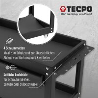 TECPO Werkzeugwagen 3 Etagen mit Schublade 300 kg Werkstattwagen Stahl Rollwagen Lenkrollen