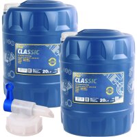 2x MANNOL Classic 10W-40 API SN/CH-4, 20L + Hahn