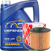 FEBI BILSTEIN Ölfilter + MANNOL Defender 10W-40, 5...