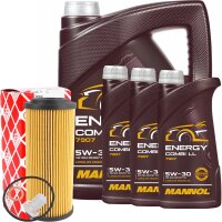 FEBI Ölfilter + Schraube + MANNOL Energy Combi LL 5W-30, 8 Liter