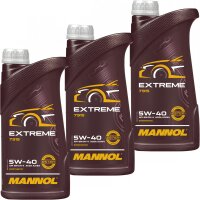 3x MANNOL Extreme 5W-40 API SN/CH-4, 1L