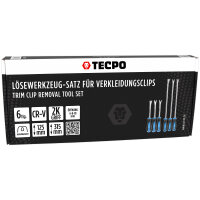 TECPO Lösewerkezug-Satz für Verkleidungsclips| universal | mit Aufhängeloch | 6-teilig