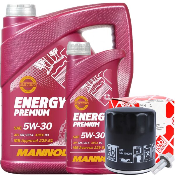 FEBI BILSTEIN Ölfilter + MANNOL Energy Premium 5W-30, 6L