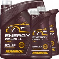 MANN-FILTER Ölfilter + MANNOL Energy Combi LL 5W-30, 7 Liter + Schraube + Ölzettel