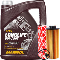 FEBI BILSTEIN Ölfilter + MANNOL Longlife 5W-30, 5 Liter