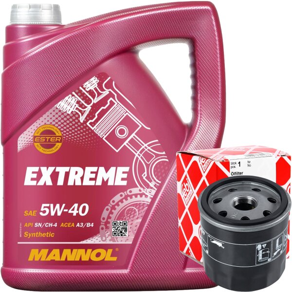 FEBI BILSTEIN 109603 Ölfilter + MANNOL Extreme 5W-40 API SN/CF, 5 L