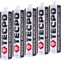 5x TECPO Universal Mehrzweckfett EP2, 500g