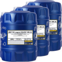 3x MANNOL Legend 504/507 0W-30, 20L