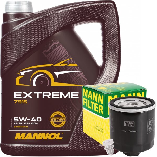 MANN-FILTER Ölfilter + MANNOL Extreme 5W-40 API SN/CF, 5 Liter