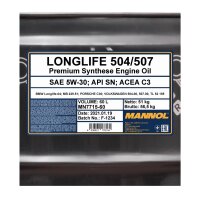 MANNOL Longlife 504 / 507 5W-30, 2x60 Liter