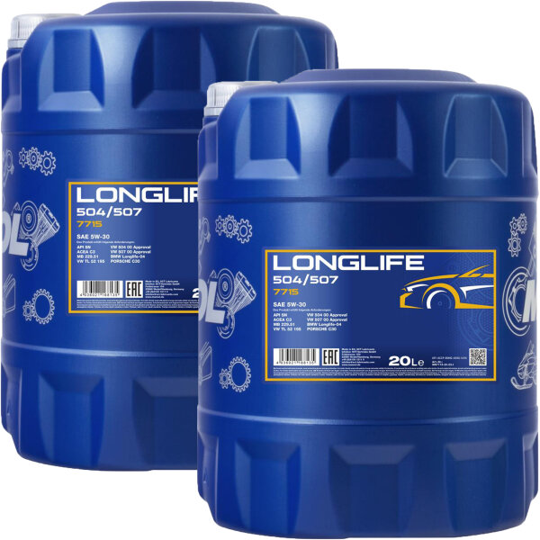 2x MANNOL 7715 LONGLIFE 504/507, 20L