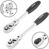 2x TECPO Gelenkknarre 1/2" + 1/4" Ratsche...