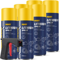6x400ml MANNOL Lithium Spray + Sprühpistole