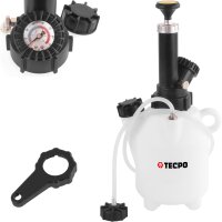TECPO Bremsenentlüftungsgerät 2 L + BGS Offener Doppel-Ringschlüssel-Satz SW 10 x 11 / 12 x 13 mm, 2-tlg
