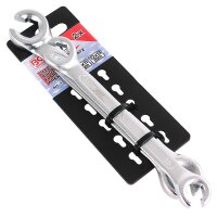 TECPO Bremsenentlüftungsgerät 2 L + BGS Offener Doppel-Ringschlüssel-Satz SW 10 x 11 / 12 x 13 mm, 2-tlg