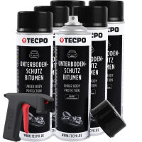 6x TECPO Unterbodenschutz Bitumen schwarz, 500 ml +...