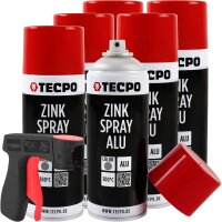 6x TECPO Zink Spray ALU Hell 400 ml bis 300°C...