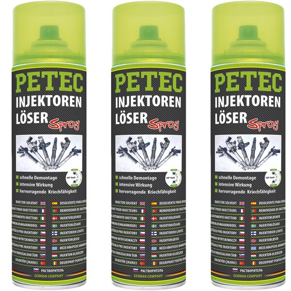 3x PETEC Injektorenlöser Spray, 500 ml