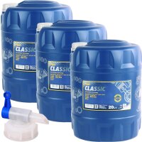 3x MANNOL Classic 10W-40 API SN/SM/CF, 20L + Hahn