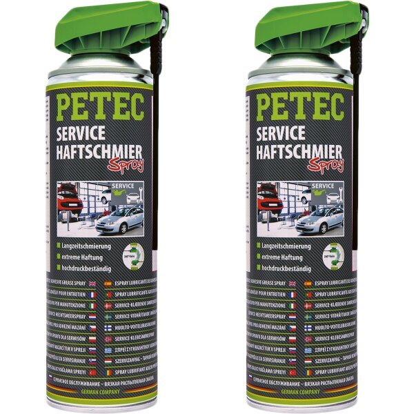 2x PETEC Service-Haftschmier-Spray, 500 ml