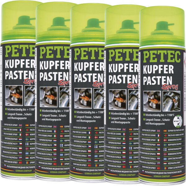 5x PETEC Kupferpastenspray, 500 ml