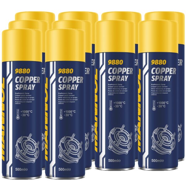 8x MANNOL Kupferpaste Spray, 500 ml