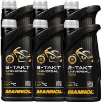 6x MANNOL 2-Takt Universal Motorradöl API TC, 1L
