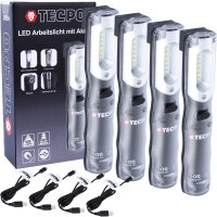 TECPO LED Inspektionsleuchte 500 Lumen mit USB Ladekabel,...