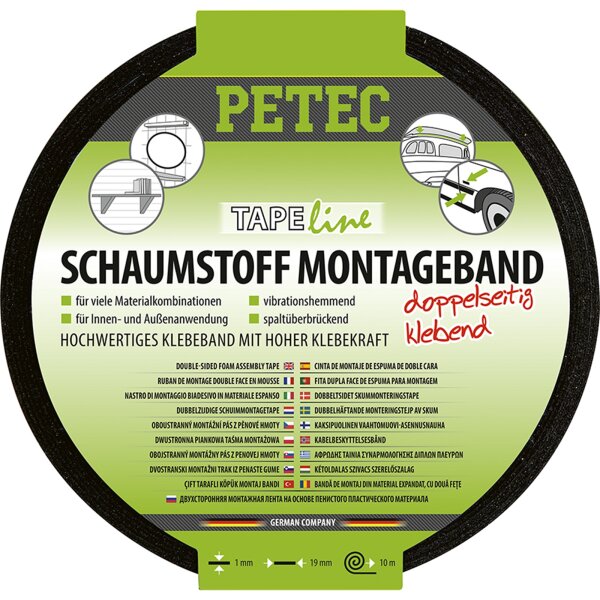 PETEC Schaumstoff-Montageband 10x19x1