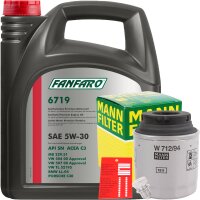 MANN-FILTER Ölfilter + Fanfaro 5W-30, 5 Liter