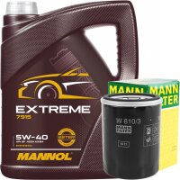 MANN-FILTER Ölfilter + MANNOL Extreme 5W-40, 5 Liter