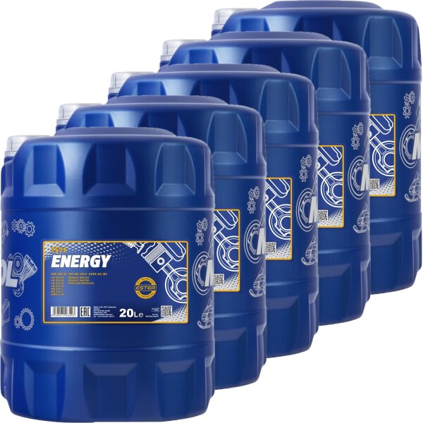 5x MANNOL 5W-30 ENERGY 20L