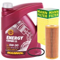 MANN Ölfilter + MANNOL Energy Combi LL 5W-30, 4 Liter