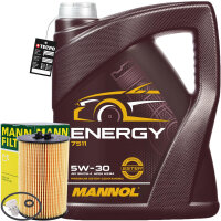 MANN-FILTER Ölfilter + MANNOL 5W-30 ENERGY, 5L