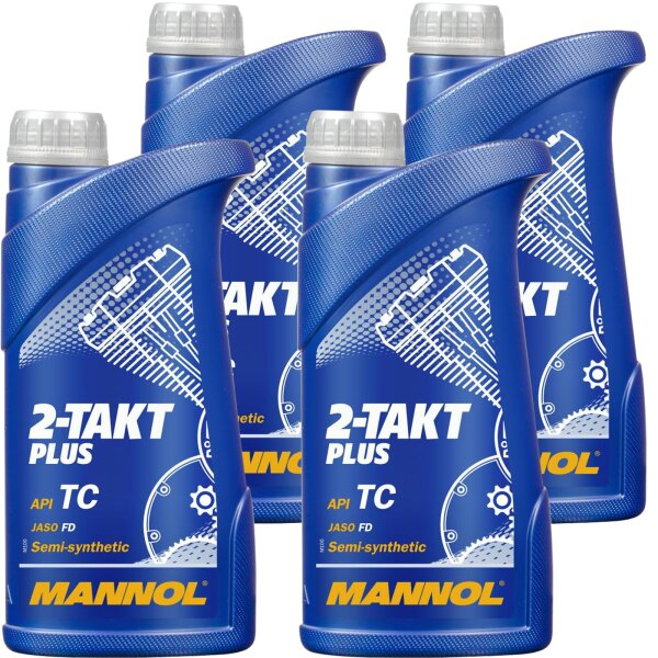 4x MANNOL 2-Takt Plus API TC, 1L