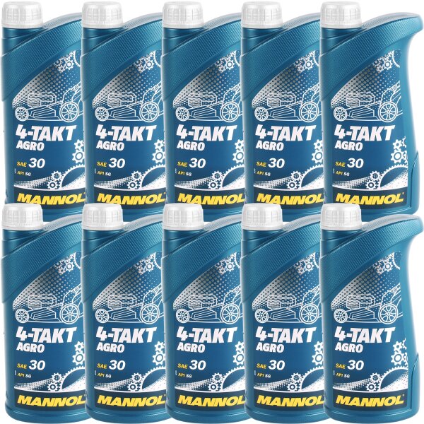10x MANNOL 4-TAKT AGRO SAE 30, 1L